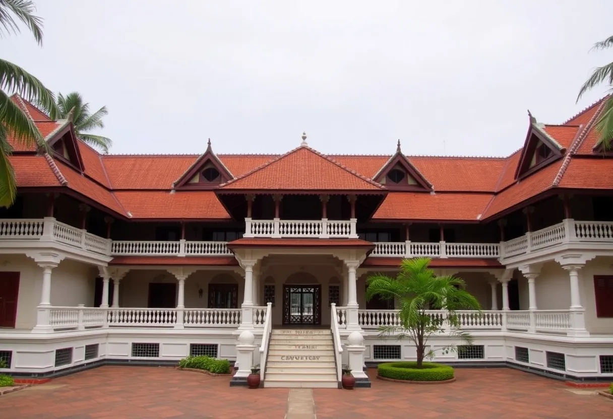 Krishnapuram Palace with Kerala-style architecture.