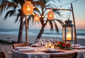 Lantern-lit beachside dinner in Alleppey