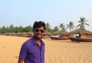 A colorful sunset on a beach