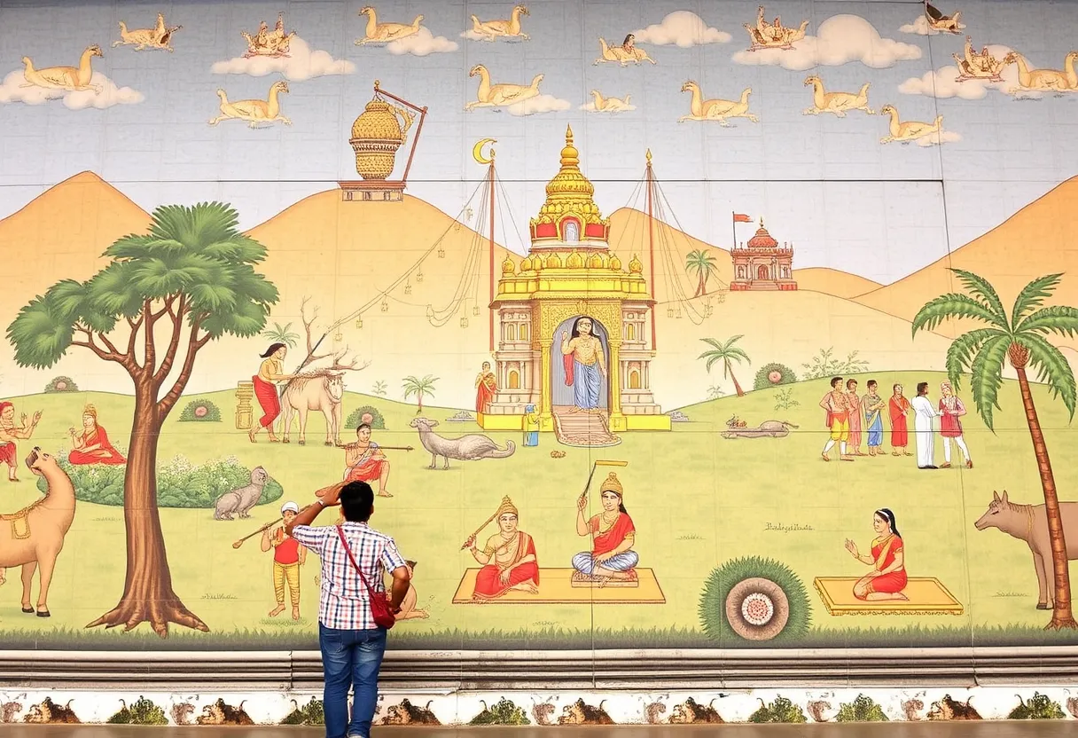 Krishnapuram Palace Attractions — The Gajendra Moksham Mural​