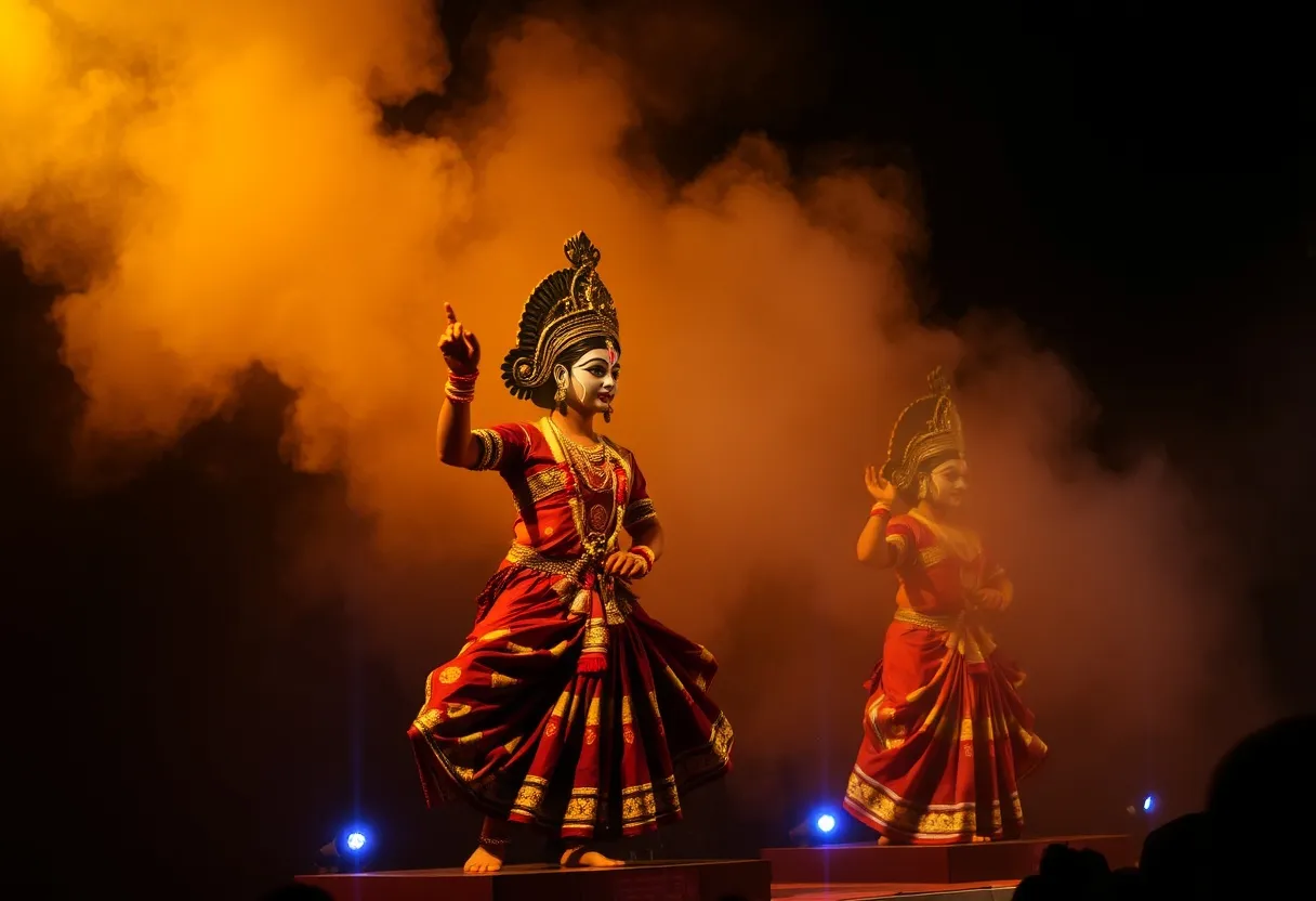 Kathakali has its origins deeply ingrained in the cultural and religious traditions of Kerala’s temple arts. It emerged in the 17th century, evolving from earlier art forms like Krishnanattam (a dance-drama based on the life of Krishna) and Koodiyattam (a Sanskrit theatre tradition). The word Kathakali means “story-play”—a fitting name for an art that seamlessly blends storytelling with dance and drama.