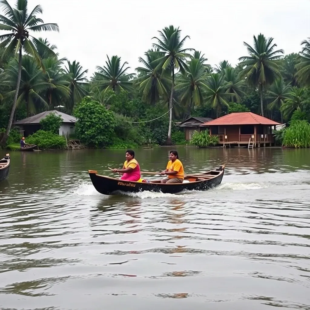 The next day brings the stillness of the Alleppey backwaters. A private boat waits, its wooden deck adorned with soft cushions and fragrant marigolds. As it glides through emerald canals, the palm trees stand silent on the shores as witnesses to your bond even as an unknown bird skirts the water’s edge before spreading its wings toward the deep blue sky. The sun descends slowly, melting into shades of coral and gold, while your boat drifts in silence. The air is thick with the scent of wet earth and blooming lotus, and for a moment, it feels as if the world exists only for the two of you — adrift, timeless, infinite.
