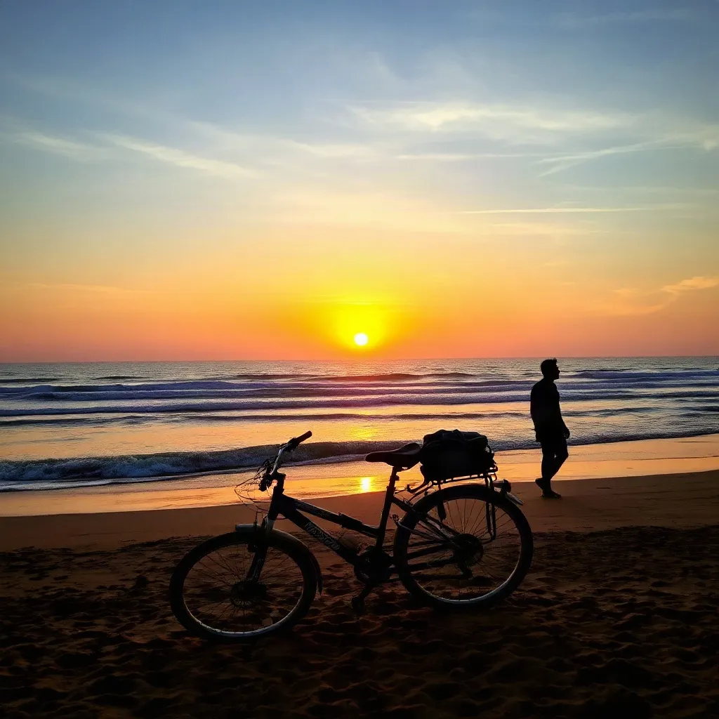 One of the most rewarding routes is simply following the coastal lanes until you find yourself back at the beach. As evening draws near, the sky turns gold, then crimson, casting its glow over the water. Lean your bike against the sand, kick off your shoes, and let the waves wash over your feet—it’s the perfect end to a day of cycling.